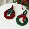 Velvet Velvet Wreath Ornament Hanging Cord Mini Size Mini Hanging Garland Red Green Round Christmas Wreath Pendant