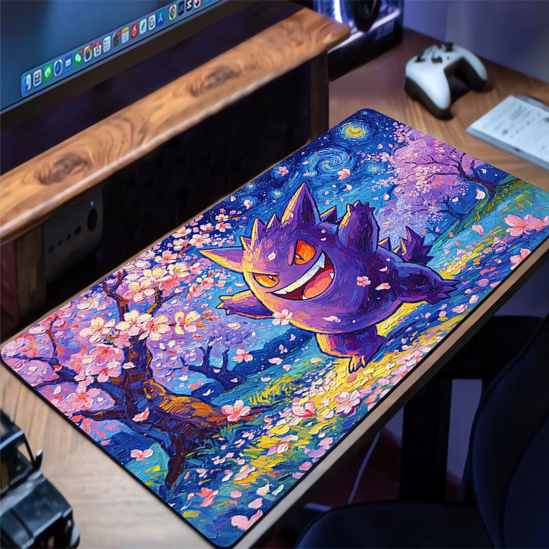 Mouse Pad Pokemon Pikachu Gengar Cherry Blossom Large Gaming Accessories Computer Gamer Keyboard Rug Mouse Mat Desk Mousepad 800x300x2mm