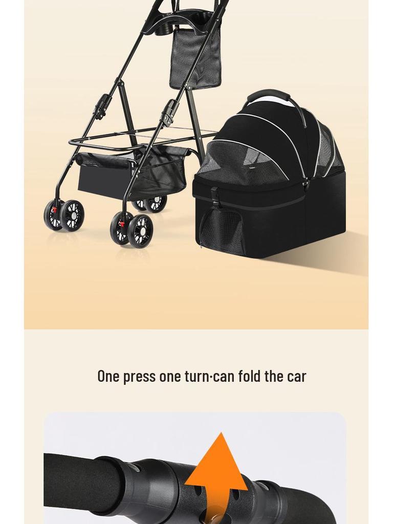 Customized Foldable Pet Stroller for Small & Medium Dogs and Cats