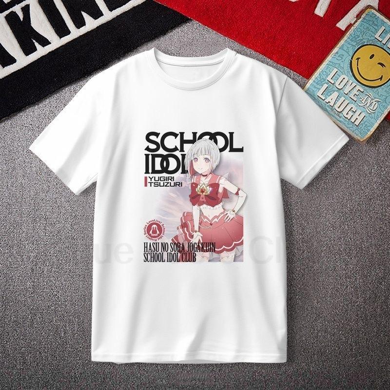 

LoveLive T Shirt Hasu No Sora Jogakuin School Idol Club Tshirt Harajuku Anime Cartoon Print Women Unisex Short Sleeve Tee Tops S