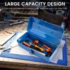 Portable Metal Tool Box Multi Compartment Organizer Heavy Duty Iron Construction Secure Lock For Garage Workshop Storage