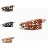 Punk Leather Belt For Women With Alloy Buckle And Adjustable Fit For Casual Street Style