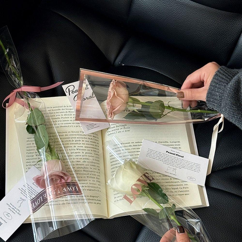 

30pcs Waterproof Bouquet Packaging Bags Transparent Floral Rose Gift Bags Teacher s Day Style 1