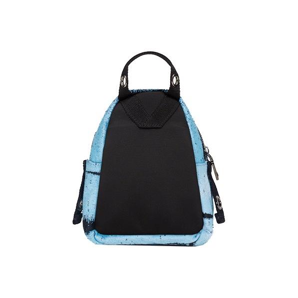 Valentino Tiger 1967 Classic Vintage Floral Jacquard Mini Backpack Light Blue Body with Black Accent Panels