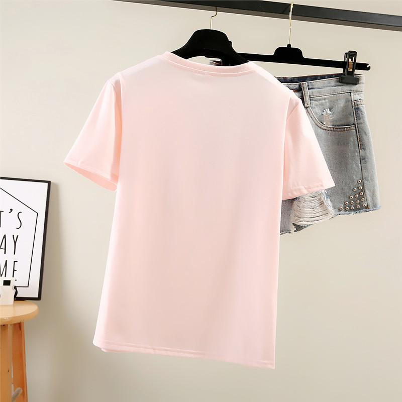 Cartoon Short Sleeve T-shirt Female Summer Student Crew Neck Printed Top Fashion Plus Size Women's Wear