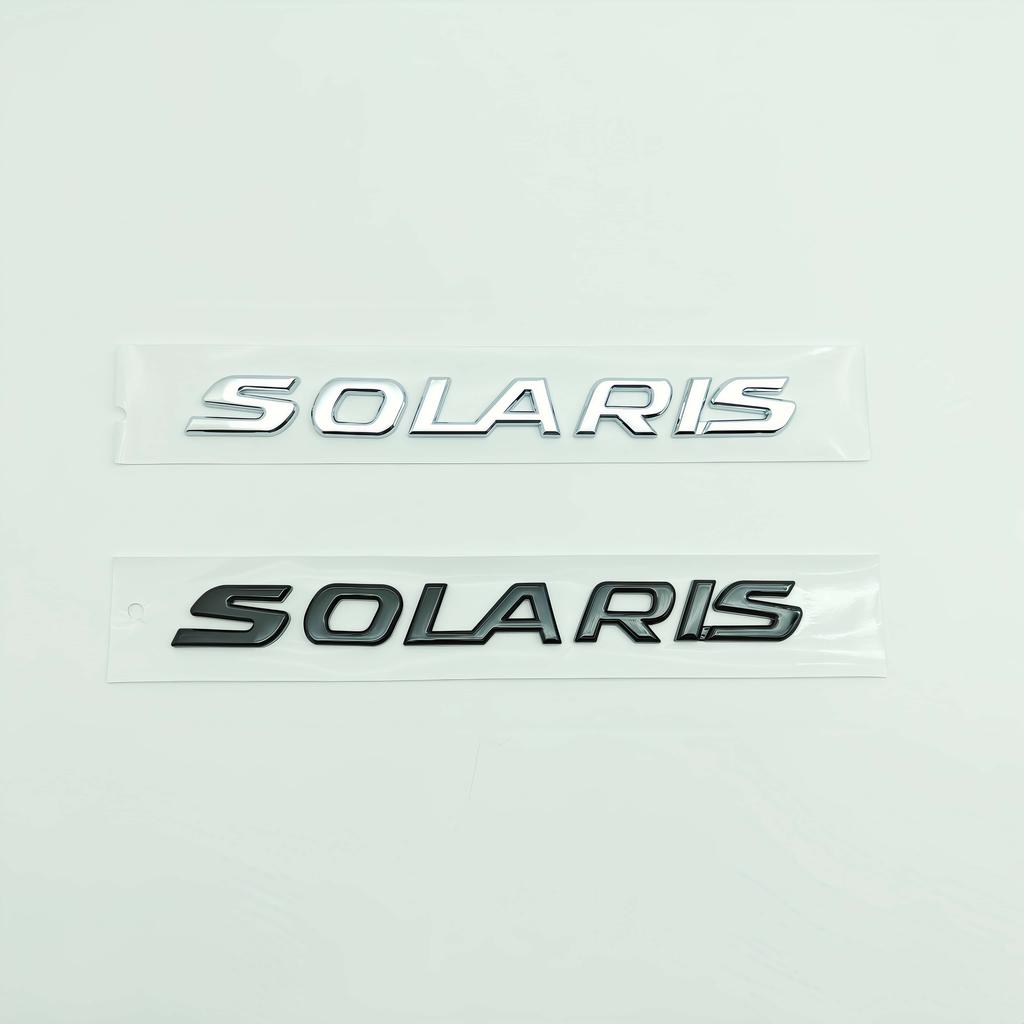 1PC 3D Metal SOLARIS Letters Logo Badge Sticker Car Rear Trunk Emblem Decal for All Cars