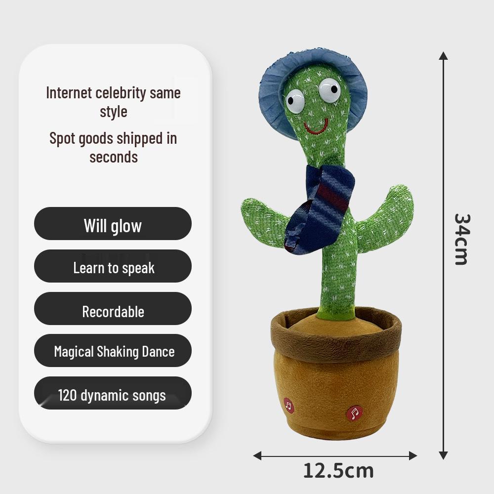 Talking & Dancing Cactus Toy - Wobbly Plush Doll Gift for Kids