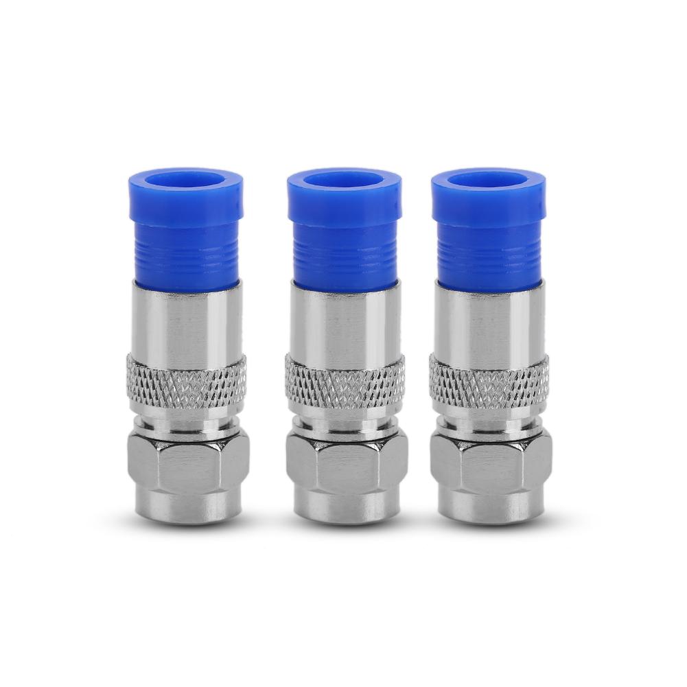 10pcs Coaxial Coax RG6 Compression Connector Adapter Male Waterproof Sealed