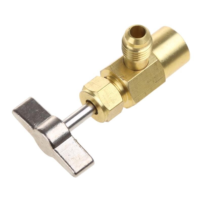 Puncture Style R134a Can Tap Dispenser 1/2In Female 1/4SAE Male R134A for Valve Tool Bottle Opener Adapter Durable