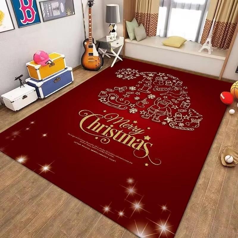 Christmas Large Size Rugs For Living Room, Bedroom, Side Of Bed, Balustrade, Slip-Resistant Foot For Home Decoration