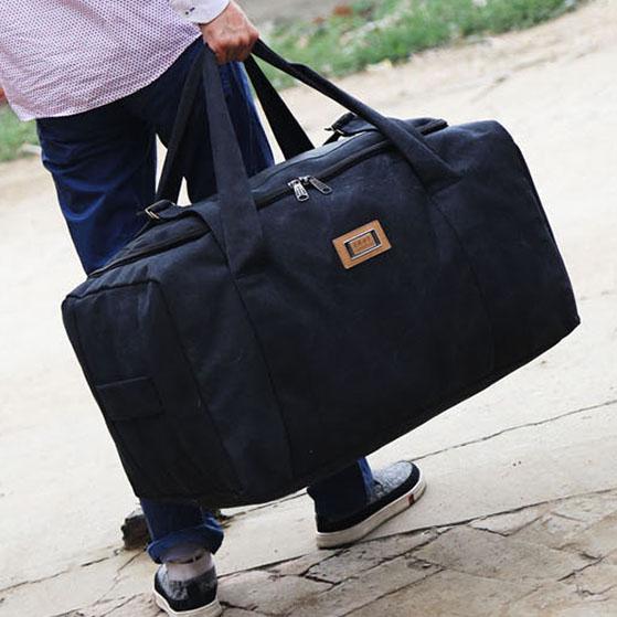 Stor Kanvas Resväska för Män & Kvinnor: Perfekt för resor, flytt, packning eller graviditetsbehov