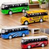 High Imitation Zinc Zinc Alloy Bus Model Bus Shape School Bus Model Birthday Gift Pull Back Car  Children Toy