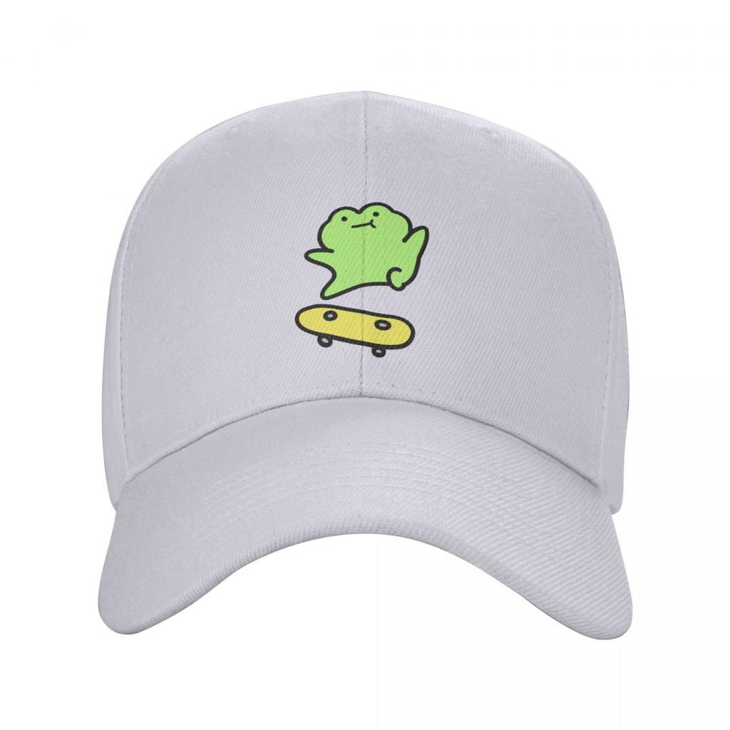 Unisex Baseball Hats Cartoon Cute Frog Playing Skateboard Outdoor Streetwear Hats Sports Baseball Caps Hip Hop Cap Casquette