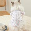 Elegant Floral Round Neck Cat Two-legged Vest Puppet Hair Puppy Dog Thin Spring and Summer Pet Clothing Cat Clothes