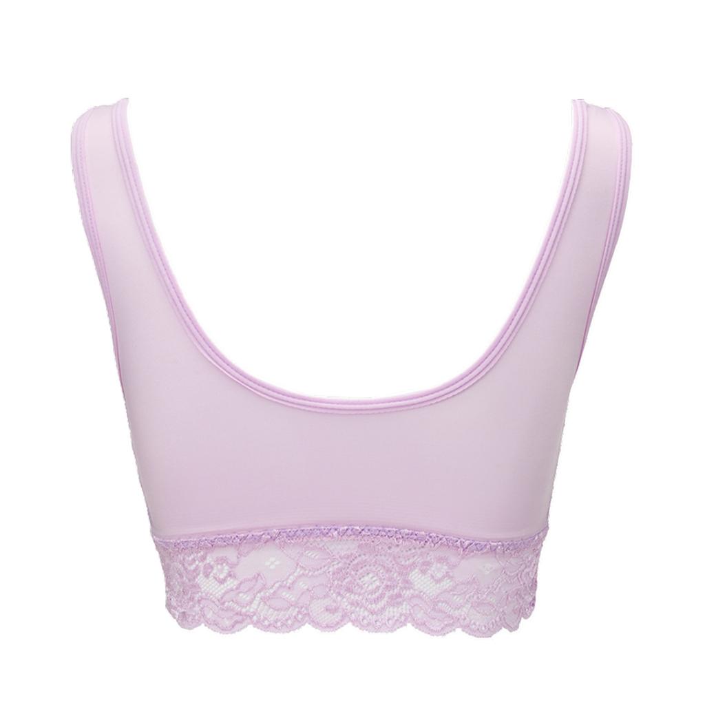 Front Buckle Sexy Gathe r up Breast Milk Sleep Lace No Steel Ring Bra