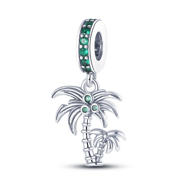 925 Sterling Silver Green Series Cactus Avocado Clover Pendant Diy Charm Beads Fit Original Bracelet Women Jewelry Gift