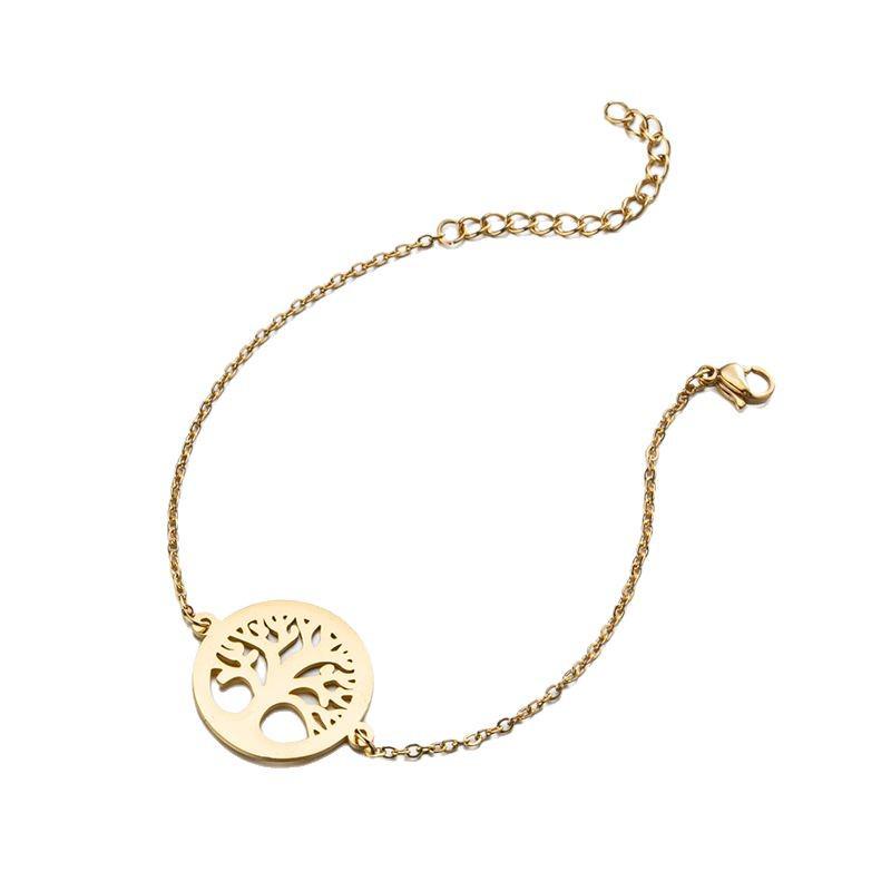 2025 Stainless Steel Geometric Tree Pendant Bracelet