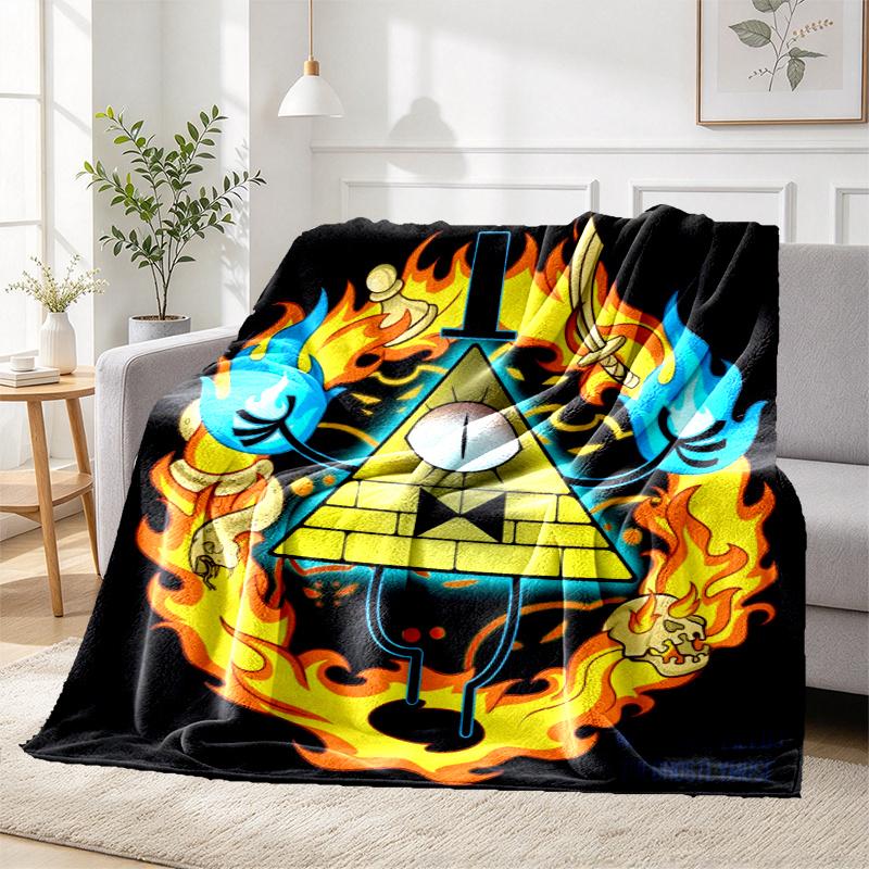 Gravity Falls Pattern Blanket for Home Decoration, Bed, Sofa, Car Travel, Camping, Suitable for All Seasons, Birthday Christmas Gift