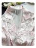 Moe-Stil Süßer Rosa Kätzchen-Pyjama: Weiche Seide, Langärmlig & Lange Hosen für Damen - Frühling & Herbst Kollektion