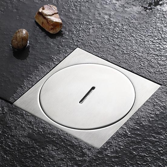 Scarico a Pavimento in Acciaio Inossidabile Design ad Alto Flusso Installazione Facile Quadrato Doccia Bagno Cucina Balcone Accessori