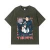 275 GSM Washed T-shirts 100% Cotton Jujutsu Kaisen V40 Print Unisex Heavy Cotton T Shirt