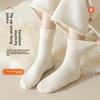 Cashmere Socks for Women's Autumn and Winter Mid-calf Socks with Fleece and Thickened Wool Postpartum Socks, Sleep Warmth Floor Long Socks
