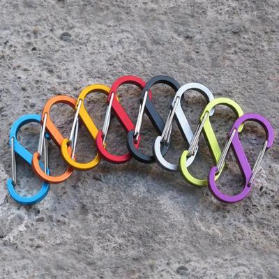 1 mousqueton de type S avec boucle de sac à dos de verrouillage en alliage d'aluminium pour camping en plein air, petite taille, boucle d'escalade en forme de S