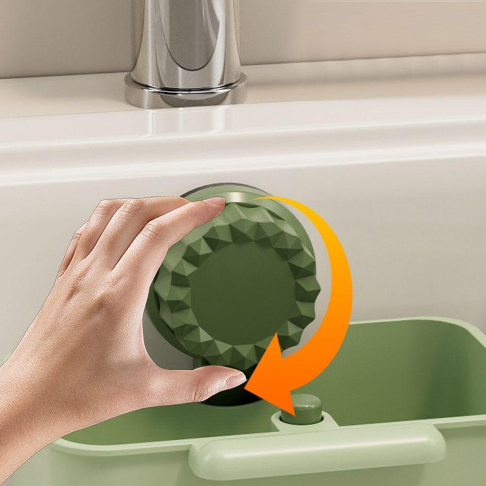 Suction Cup Sink Corner Rack Anti-leak with Drain Hole Sink Filter Hanging Basket Push-type One-touch Opening and Closing