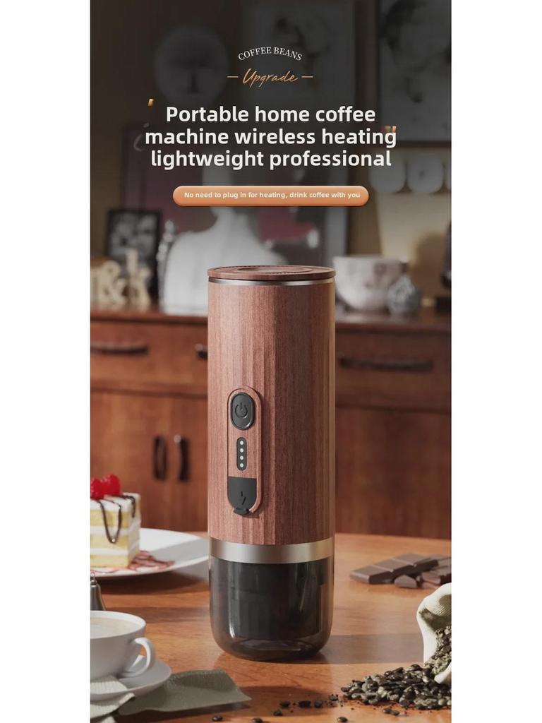 Přenosný bezdrátový kávovar na espresso: Systém 3 v 1 italská automatická kapsle a kávový prášek