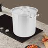 25L/33L Stainless Steel Stock Pot,Silver Universal Soup Pot with Lid for Schools, Breakfast Bars