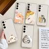 Cartoon Cat Phone Case For Samsung Galaxy S21 S22 S23 S24 S25ULTRA FE Ultra Plus5G A52S Transparent Cover