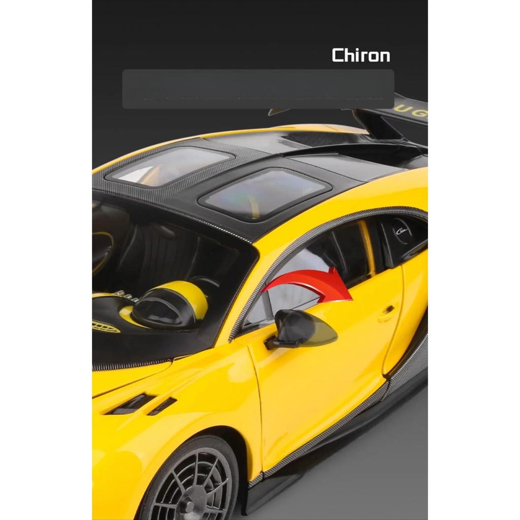 Modellino Auto Giocattolo in Lega Bugatti Chiron Supercar 1/18 Die-cast Metallico Colata Suono e Luci Giocattoli Auto per Bambini Veicolo
