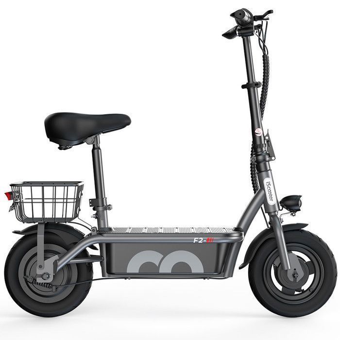 Trottinette Électrique avec Siège iScooter SC-E2 500W -Autonomie 25-30km -36V7.8Ah -10"-Gris