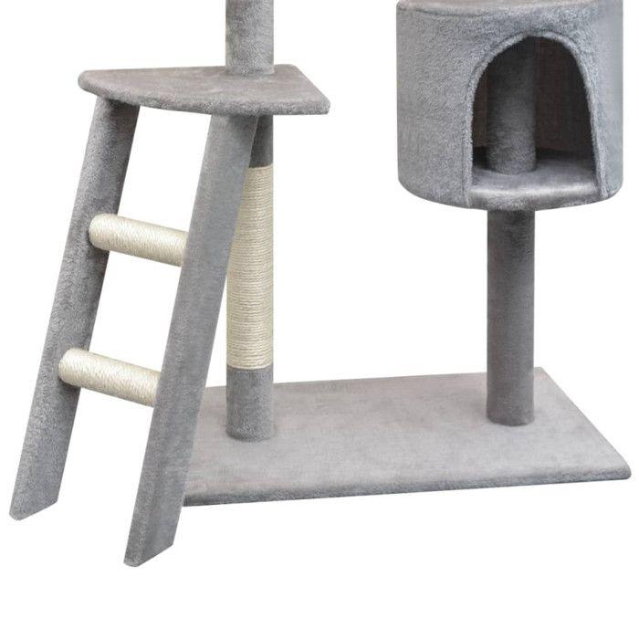 Arbre à chat - vidaXL - 150 cm - Gris - Sisal - Peluche douce