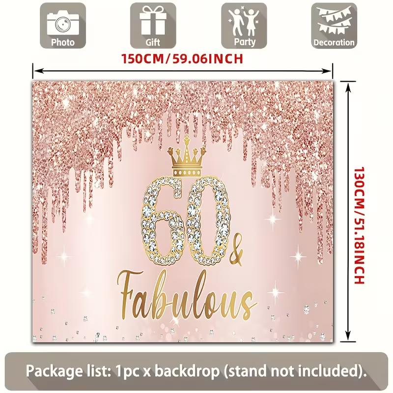 2D Diamond Crown 60 Fabulous 60th Birthday Party Background