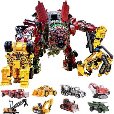 Aoyi Cool 8 In 1 Oversize Devastator Transformation Toys Boy Anime Hook Action Figures Robot Car Engineering  Vehicle Model Kids