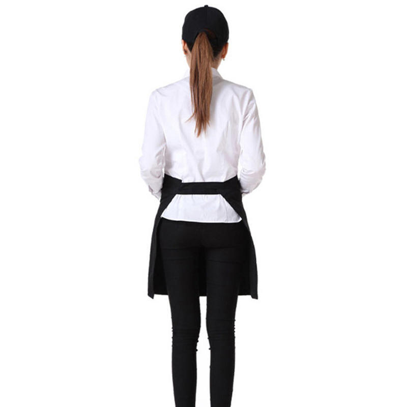 Black Bust Waiter Short Apron Kitchen Restaurant Flirty With Pocket