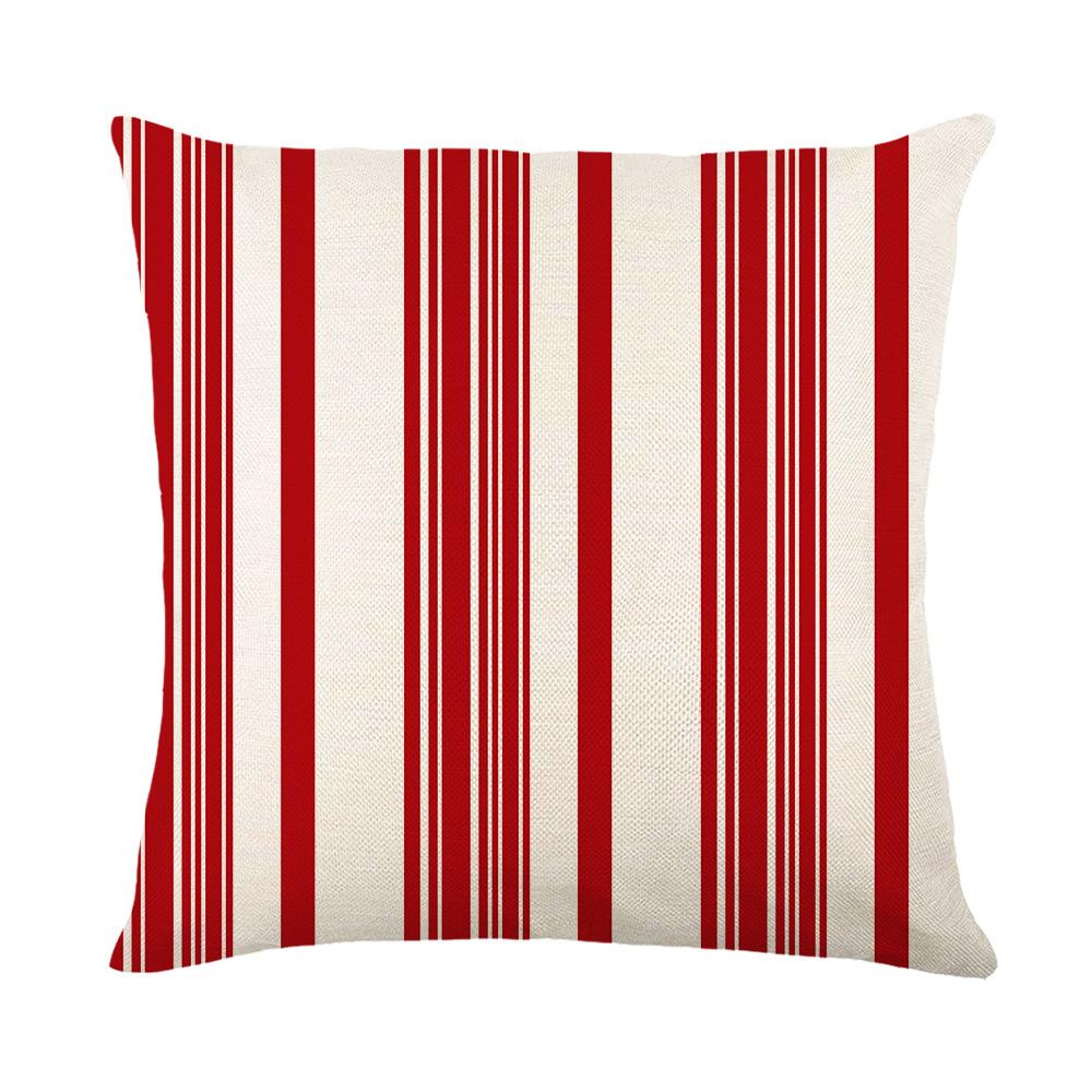 Letter Print Christmas Pillow Cover Home Sofa Bedroom Pillow Cushion Cover Linen Stripe Cushion Cover