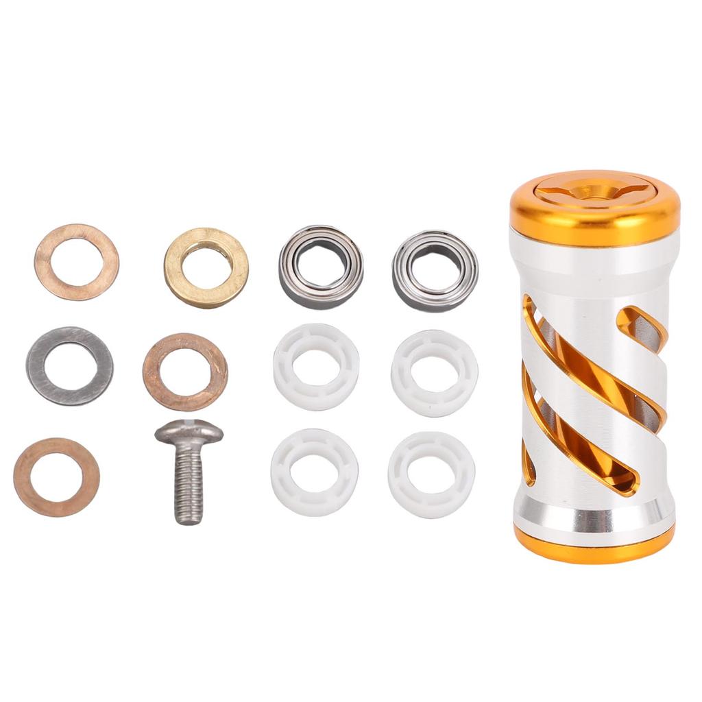Fishing Reel Handle Knob Alloy Lightweight Wear Resist Spiral Pattern Reel Handle Grip Ball Silver Gold