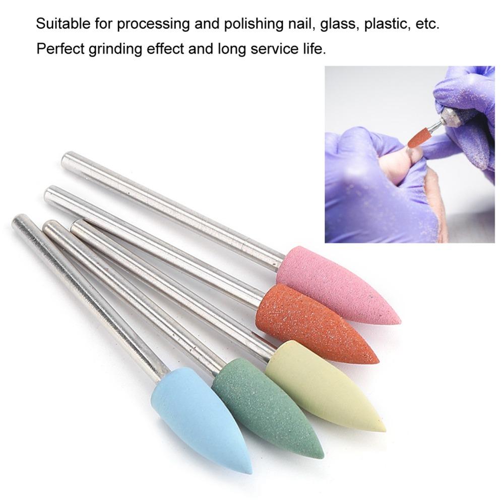 5PCS Silicone Rubber Pedicure Drill Bits Electric Grinding Head Manicure Drill Bits Pedicure Use