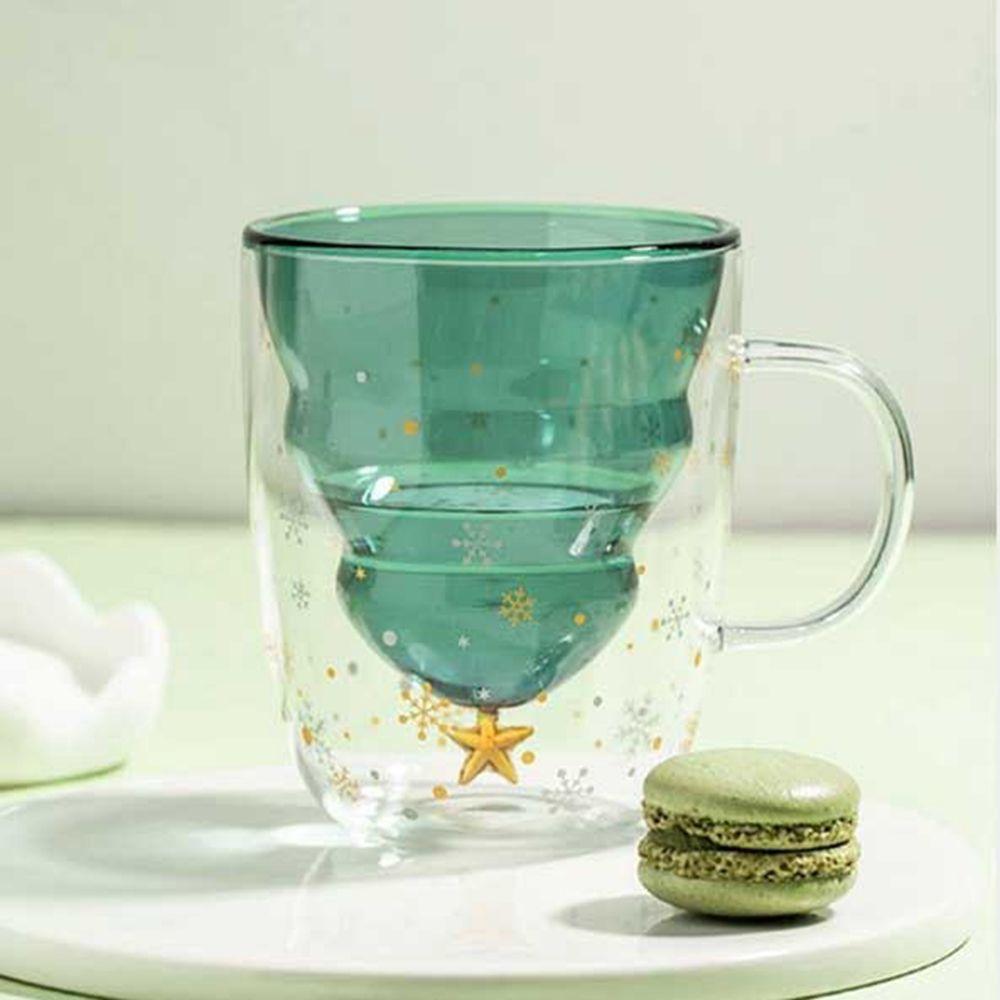 Ornaments Drinkware Double Layered Christmas Tree Christmas Gifts Glass Cup Glass Mug Milk Cup
