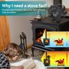 16 Blades Heat Powered Fireplace Fan Double Sided Log Wood Burner Ecological Efficient Home Heat Distribution Quiet Stove Fan