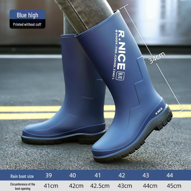 Beichibochang Men s Waterproof Anti-Slip Rain Boots with Soft Sole 41