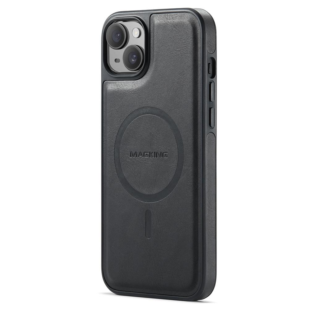 

MAGKING K1 Series For iPhone 13 Magnetic Case PC+TPU+PU Leather Phone Cover Black
