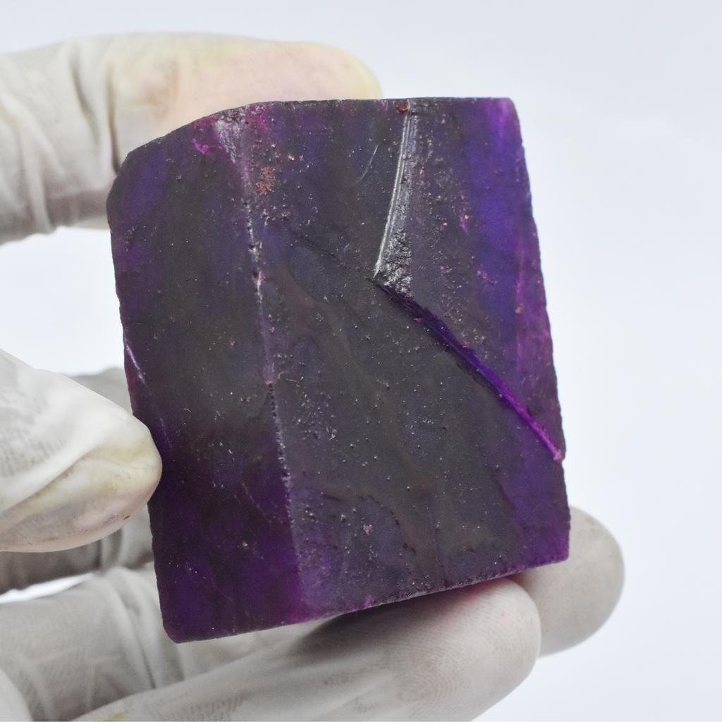 Purple Sapphire Uncut Raw Rough 420.65 Carat Natural CERTIFIED Loose Gemstone AR-2282
