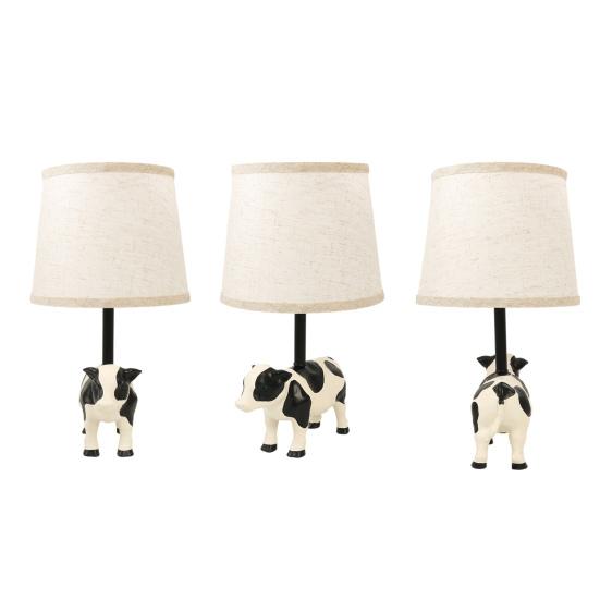 Desk Lamp Resin Bunny Puppy Cow Shape Night Light with Touch Switch Soft LED Lighting for Bedroom Bedside Table Hallway Home Office