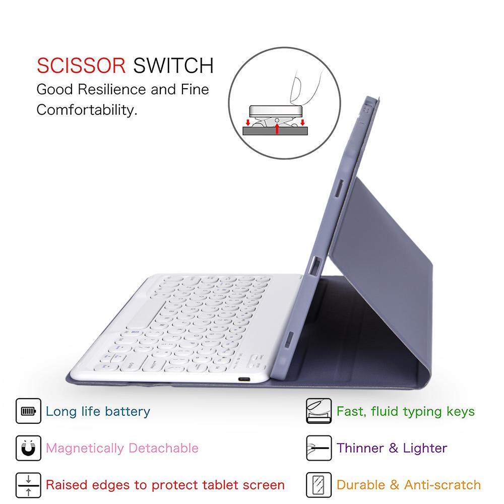 Portable Bluetooth Wireless Keyboard Russian Spanish Rechargeable Keyboard For Apple iPad Pro 9.7 Air 2 Tablet Protective Case