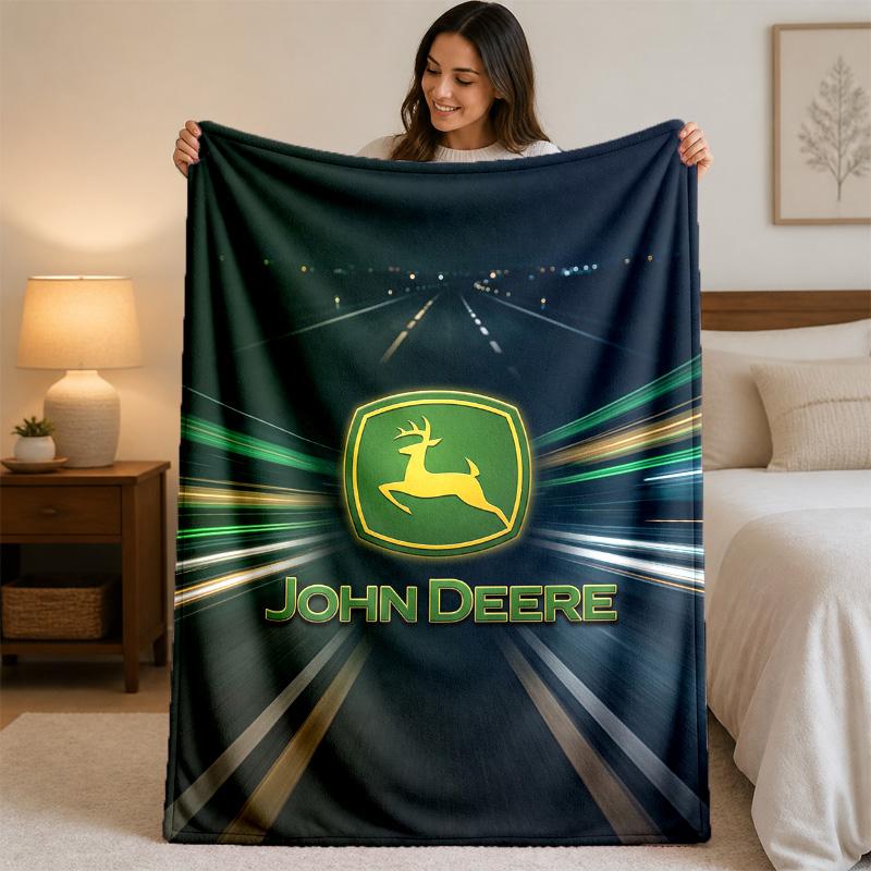John Deere Print Flanelldecke Gemütliche Leichte Plüschdecke für Bett Sofa Haushalt