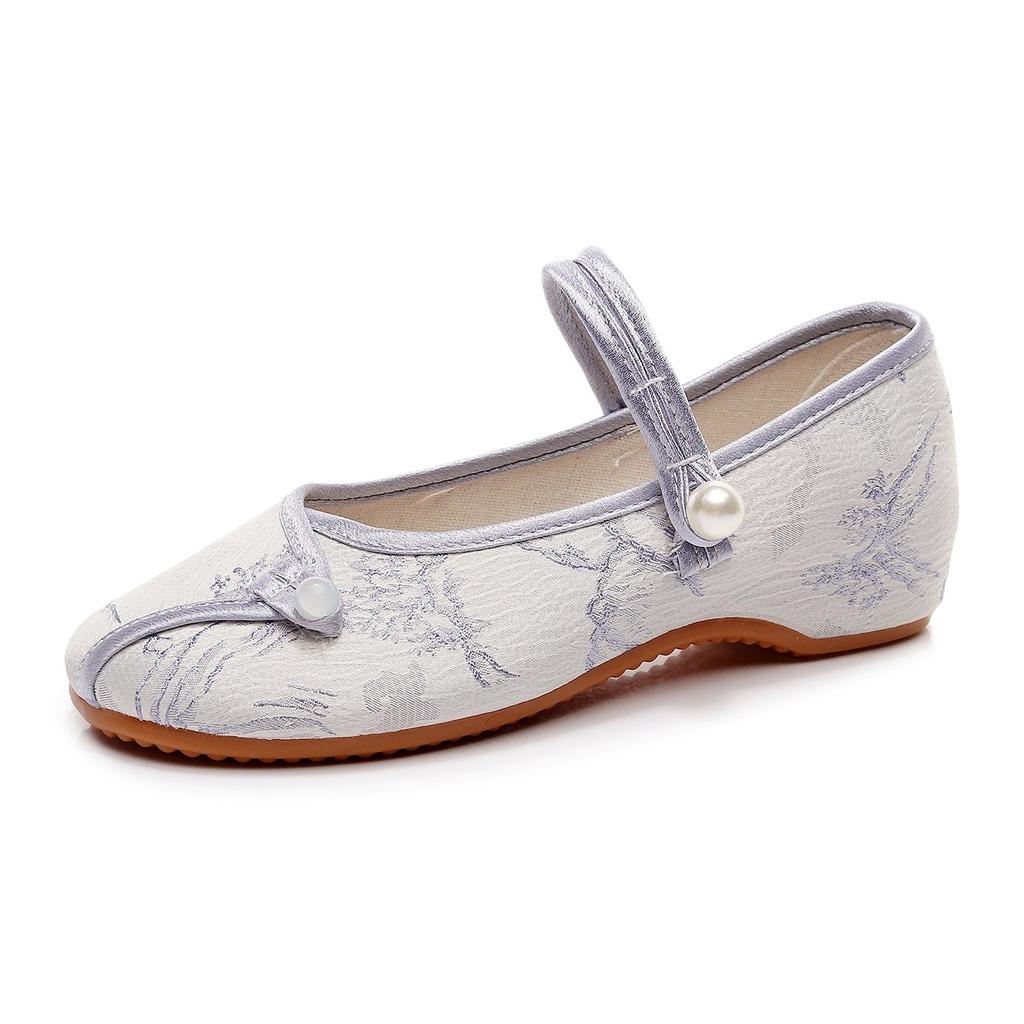 [Yuanshan] 2024 Sommer neue chinesischer Stil Retro bestickte Stoffschuhe Temperament Cheongsam altes Peking bestickte Damenschuhe