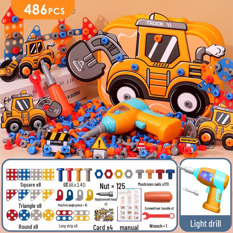 Children's Educational Screw Assembly Toy: Electric Drill & Tool Box for Boys
